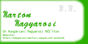 marton magyarosi business card